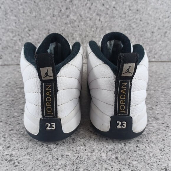 Nike Air Jordan 12 Retro Royalty Taxi White Black Sneakers Kids Shoes 9C - Picture 4 of 7